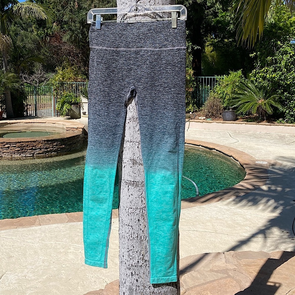 Green and Grey Leggings Full Length Activewear New Women Small